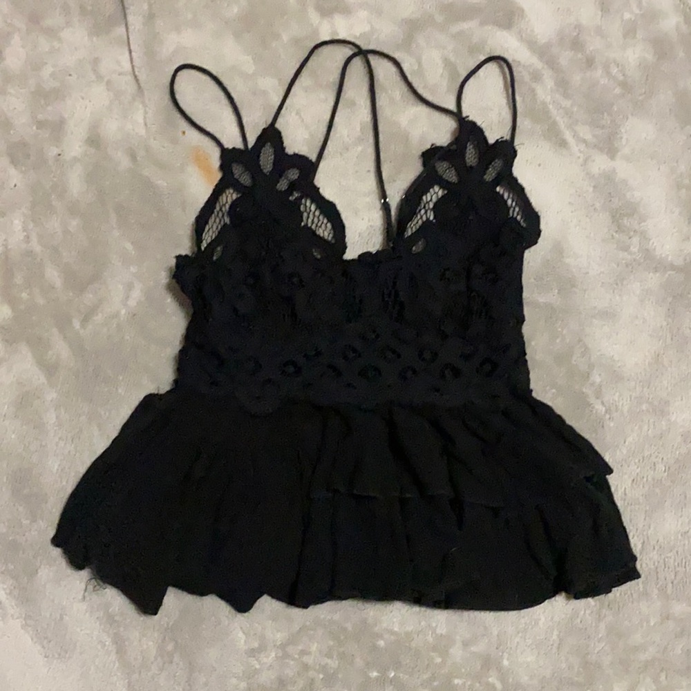 Free people black Adella camisole